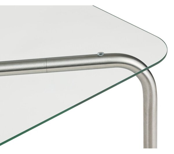 Tavolino da salotto argentato con piano in vetro 60x110 cm Uku – noo.ma