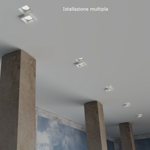 Faretto incasso lampadari bartalini obuc 2 fp42 gx53 led gesso verniciabile - Lampadari Bartalini Gesso