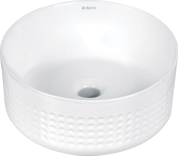 Deante Silia Hexa lavabo 36x36 cm rotonda da appoggio bianco CDX_6U3S