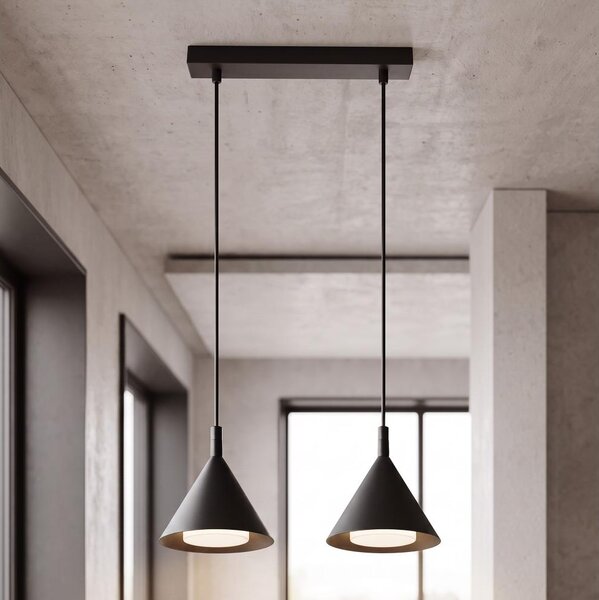 Brilagi - Lampada a sospensione con cavo CONE DOUBLE 2xGX53/15W/230V nera