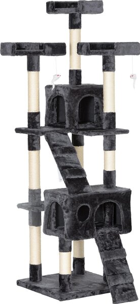 Fortuna Lai Tiragraffi XXL Grotta per gatti Scala Tiragraffi a più livelli Grigio 50x50x170cm