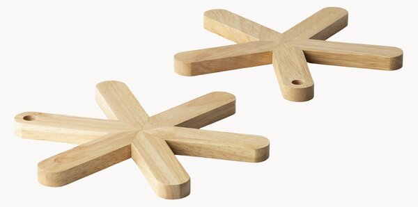 Set di 2 sottopentola in legno di caucciù Star
