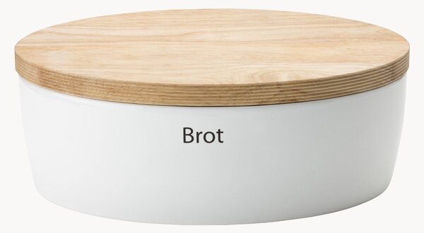 Portapane con coperchio in legno di caucciù Brot