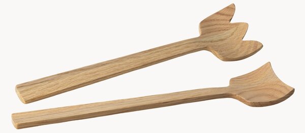 Set di 2 posate da insalata in legno di quercia Alessio