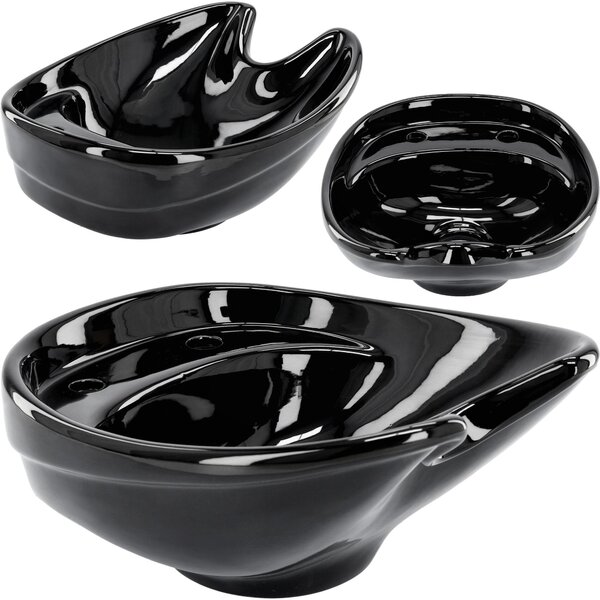 Bacinella lavatesta professionale in ceramica nera