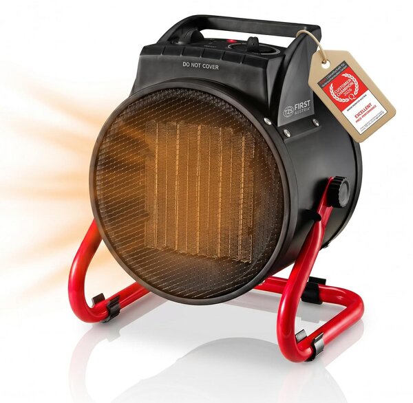 Stufa ventilata in Vetroceramica, 3000 W, inclinabile, 2 livelli di potenza, con termostato