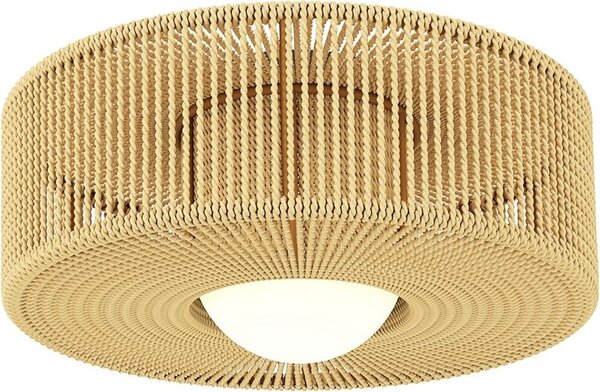 Fortuna Lai Lampada da soffitto, lampada da soffitto boho a sospensione con attacco G9 LED, paralume rotondo in corda di canapa
