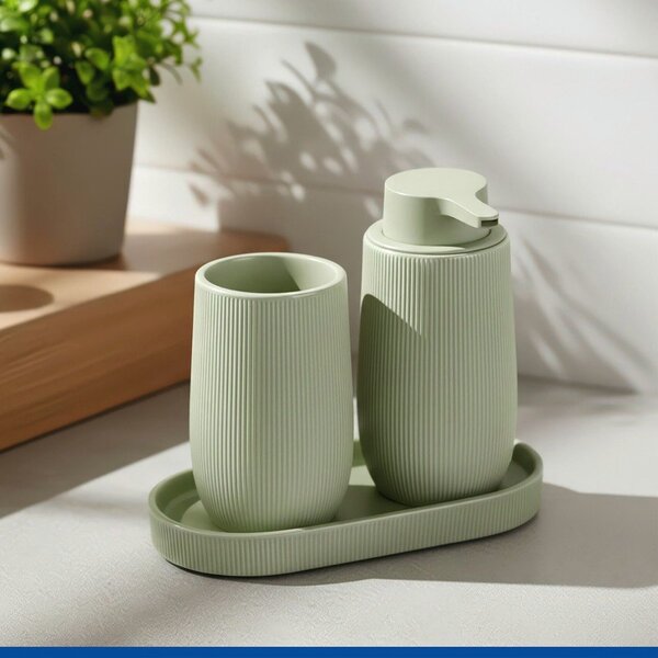 Organizer da bagno verde in ceramica Fablo – Wenko