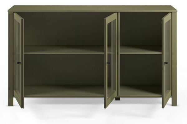 Vetrina verde in pino massiccio 142x80x40 cm Alessandra – Marckeric