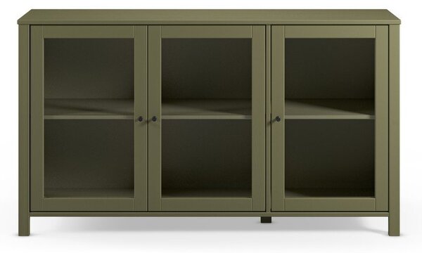 Vetrina verde in pino massiccio 142x80x40 cm Alessandra – Marckeric