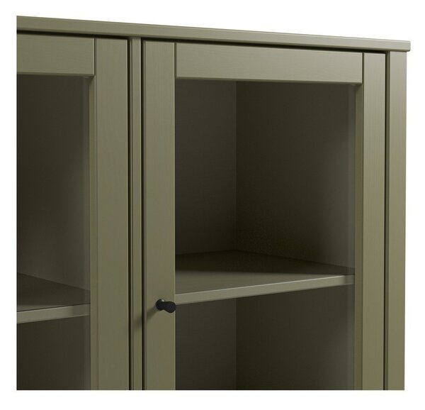 Vetrina verde in pino massiccio 142x80x40 cm Alessandra – Marckeric