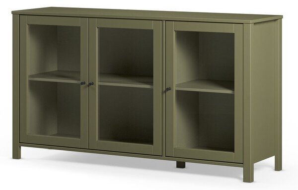 Vetrina verde in pino massiccio 142x80x40 cm Alessandra – Marckeric