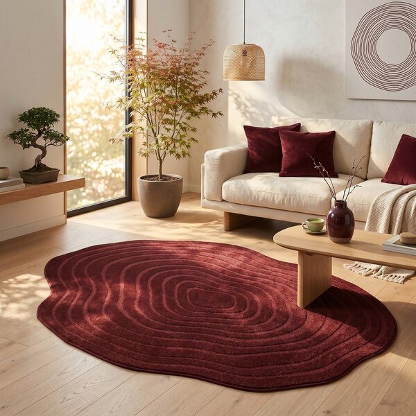 Tappeto bordeaux 160x230 cm Pebble - ESTE
