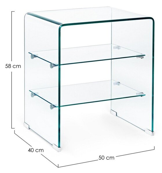 Tavolino in vetro 40x50 cm Iride – Bizzotto