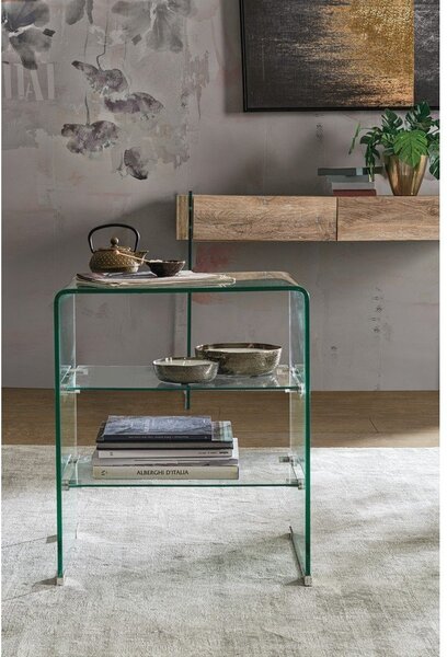 Tavolino in vetro 40x50 cm Iride – Bizzotto