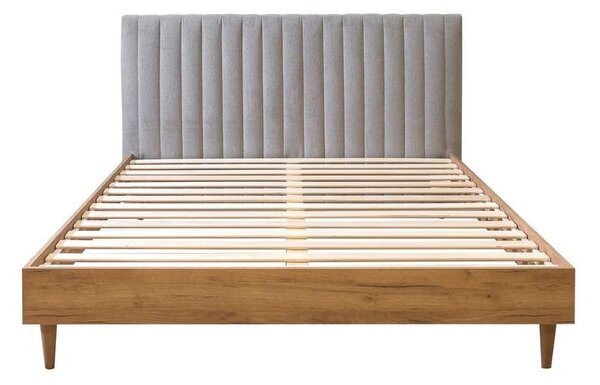 Letto matrimoniale grigio chiaro/naturale con griglia 160x200 cm Oceane - Bobochic Paris