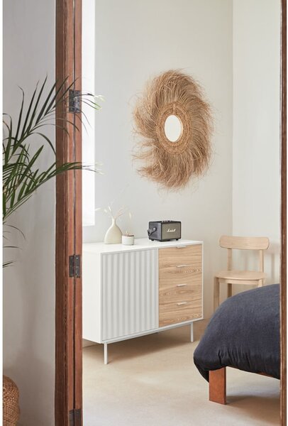 Cassettiera bassa bianca effetto rovere 108x80 cm Sierra - Teulat