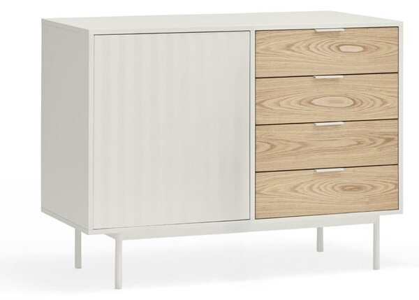 Cassettiera bassa bianca effetto rovere 108x80 cm Sierra - Teulat