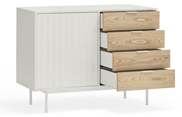 Cassettiera bassa bianca effetto rovere 108x80 cm Sierra - Teulat