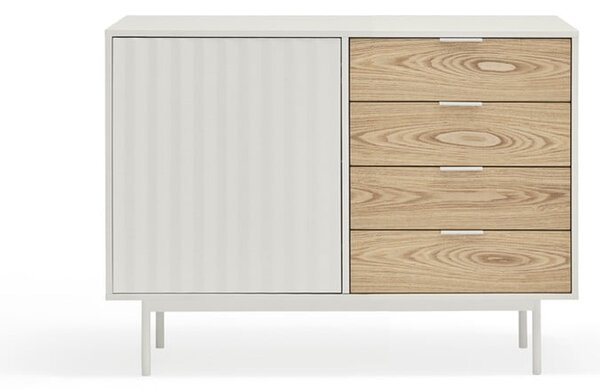 Cassettiera bassa bianca effetto rovere 108x80 cm Sierra - Teulat