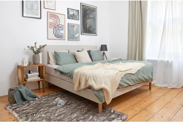 Letto matrimoniale imbottito beige con griglia 160x200 cm Sary - Bobochic Paris