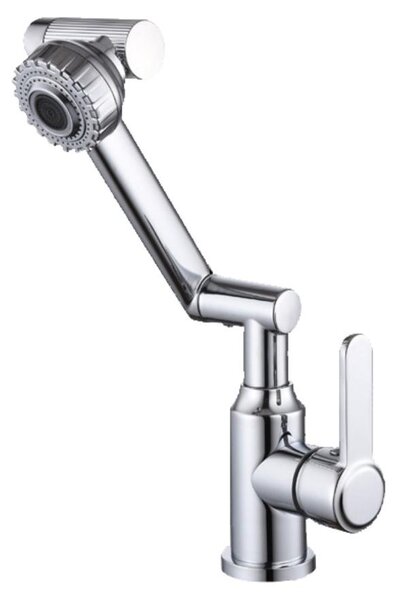 INF Rubinetto per Lavabo Caldo e Freddo a Forma di Gatto in Acciaio Inox, 2 Modalità e Braccio Girevole Regolabile fino a 37cm