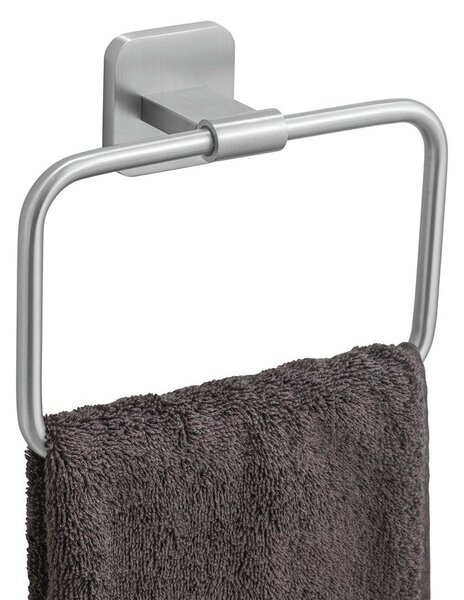 Portasciugamano senza foratura color argento opaco in acciaio inox con aggancio Turbo-loc Porto – Wenko