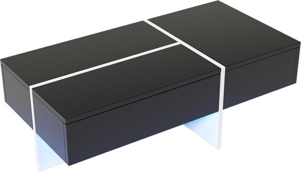 Tavolino Fortuna Lai - con sistema di illuminazione a LED controllato da app - nero