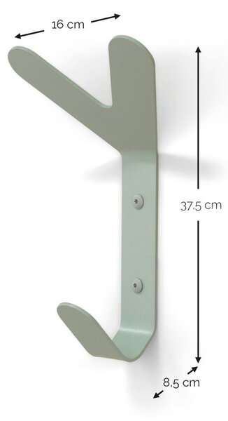 Gancio da parete verde polveroso in acciaio Frondo – Spinder Design