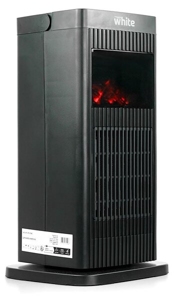 Stufa elettrica con effetto fiamma 3D, 900-1500 W, colore nero
