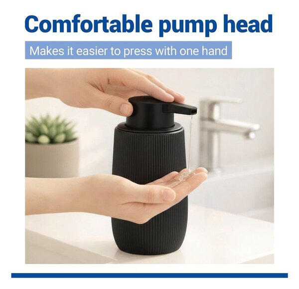 Dispenser per sapone nero in plastica 400 ml Fablo – Wenko