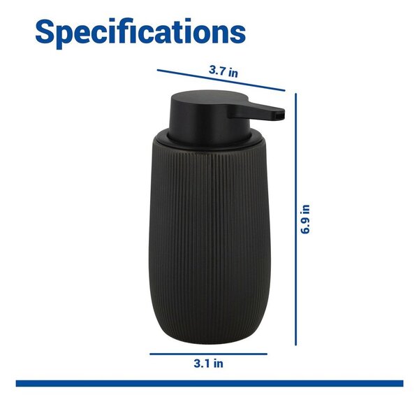 Dispenser per sapone nero in plastica 400 ml Fablo – Wenko