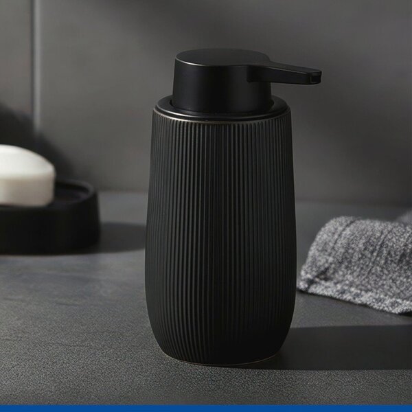Dispenser per sapone nero in plastica 400 ml Fablo – Wenko