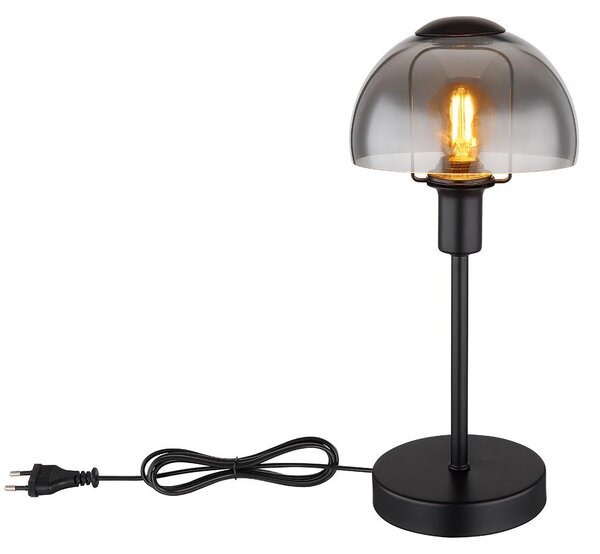Lampada da tavolo, con controllo touch, finitura effetto "smoke", colore nero, altezza 32 cm