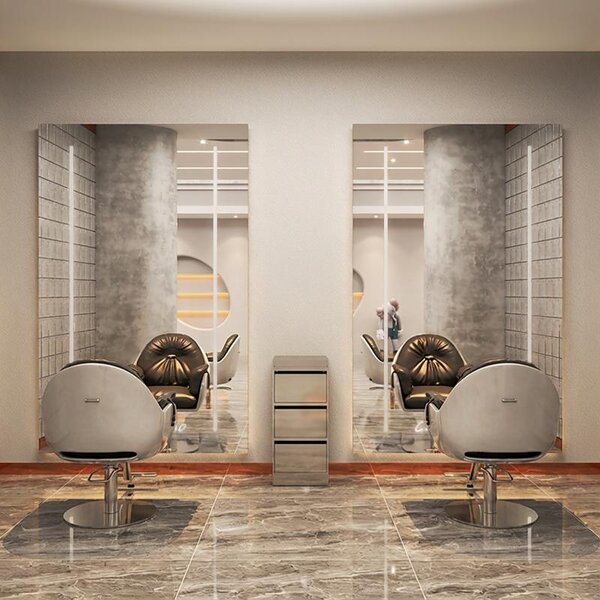 Consolle con specchio LED professionale per parrucchieri, barbieri ed estetisti 200x100