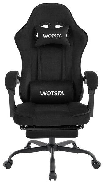 Sedia da gaming con funzione massaggio, rivestita in tessuto, con poggiapiedi, capacità massima di 120 kg