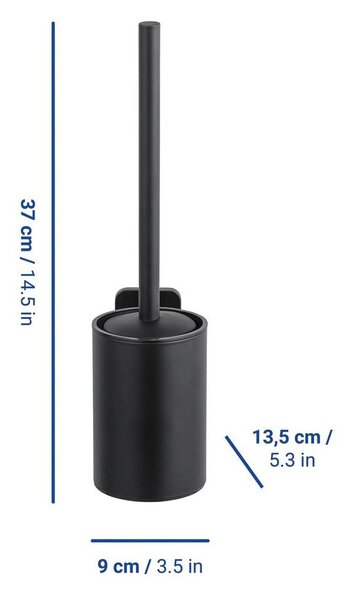 Scopino WC senza foratura nero opaco in acciaio inox con aggancio Turbo-loc Porto – Wenko
