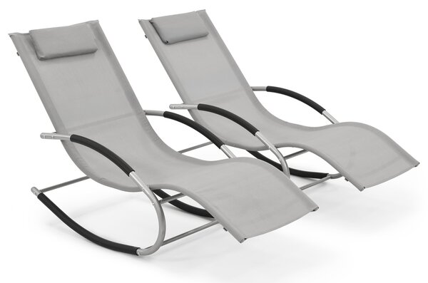 Set di due sedie a dondolo da giardino Orlando Garden Point grigio