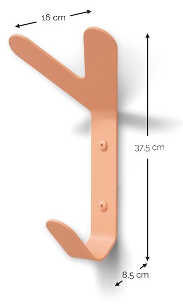 Gancio da parete color salmone in acciaio Frondo – Spinder Design