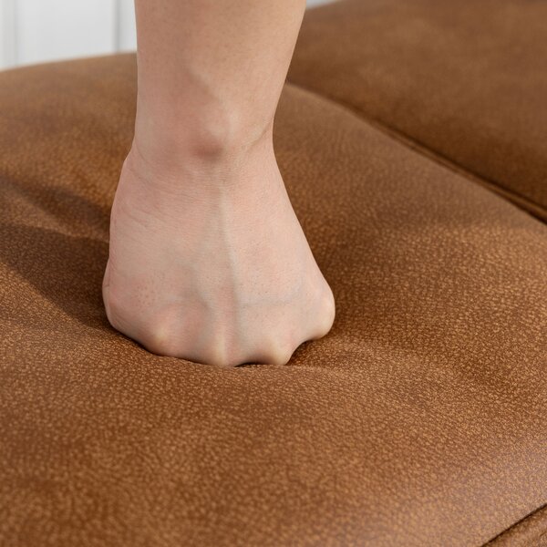 HOMCOM Panca moderna a piedi del letto in pelle sintetica con seduta imbottita spessa e gambe in acciaio, 80x40x46 cm, Marrone | Aosom Italy