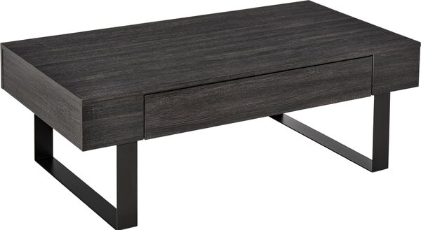 Fortuna Lai Tavolino con cassetto e ripiani, struttura stabile in acciaio, facile da montare, design moderno per il soggiorno