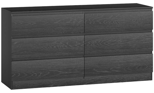 HOMCOM Cassettiera Moderno con 6 Cassetti, Cassettiera per Soggiorno, Camera e Ufficio, 140x40x71 cm, Nero Venato | Aosom Italy