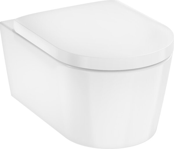 Hansgrohe EluPura S Ensemble de WC suspendu 540 AquaFall Flush, siège de WC inclus, SmartClean, blanc, 61119450, 61119450