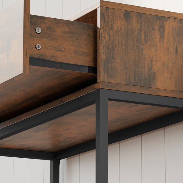 HOMCOM Tavolo da ingresso con cassetto, Consolle industriale per ingresso e soggiorno, 80x30x76 cm, Nero | Aosom Italy