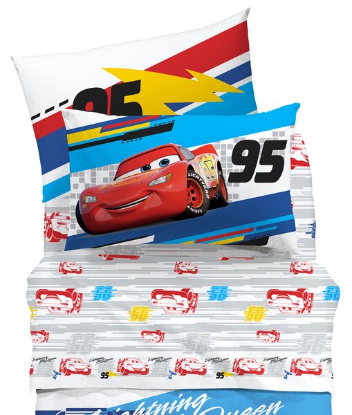 Completo Lenzuola SINGOLO Cars Mcqueen UNICA Cotone Caleffi