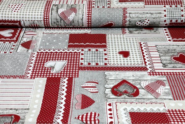 Federa cuscino patchwork rosso