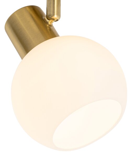 Faretto Art Déco oro con vetro opalino orientabile - Anouk