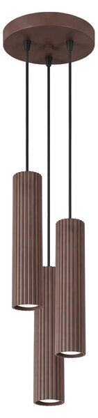 Lampada a sospensione KARBON 3P marrone 3xGU10 10W alluminio 108x19.5x19.5cm Sollux Lighting