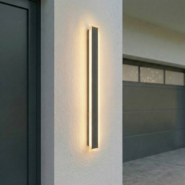 Applique da esterni a LED Ilora Lucande, Nero, Acciaio Inox, Moderno, Applique LED da esterni