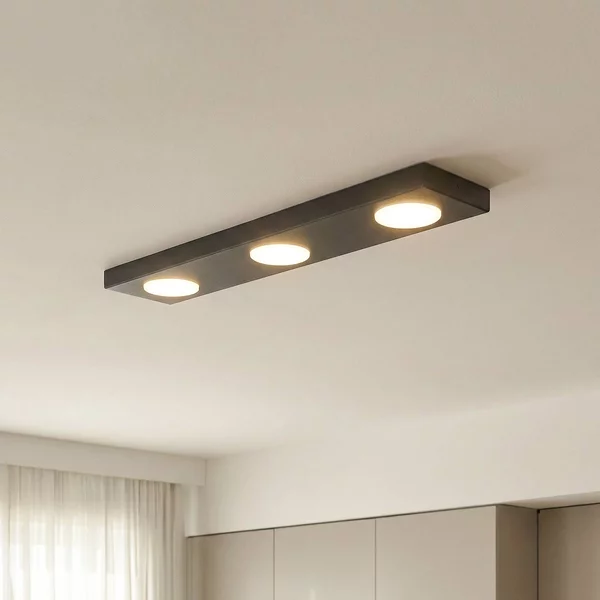 Plafoniera soffitto Hero SIGMA, dimmerabile, Nero, Corridoio, Metallo, Moderno, Plafoniera
